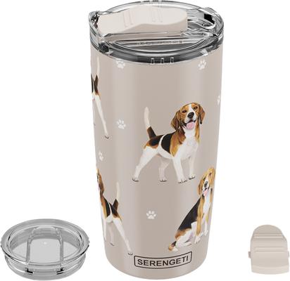 Show full view: E&S PETS Beagle Lovers Insulated Stainless Steel Travel Mug, 20-oz, Gray slide 4 of 5