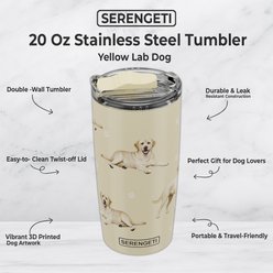 E&S PETS Yellow Lab Lovers Insulated Stainless Steel Travel Mug, 20-oz, Yellow slide 2 of 5
