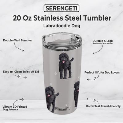 Show full view: E&S PETS Labradoodle Lovers Insulated Stainless Steel Travel Mug, 20-oz, Gray slide 2 of 5