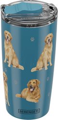 E&S PETS Golden Retriever Stainless Steel Tumbler, 40-oz, Blue