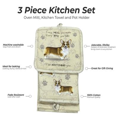 Show full view: E&S PETS Welsh Corgi 3-Piece Cooking Set slide 2 of 5