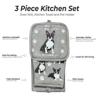 Show full view: E&S PETS Boston Terrier 3-Piece Cooking Set slide 2 of 5