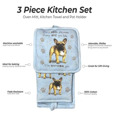 Show full view: E&S PETS French Bulldog 3-Piece Cooking Set slide 2 of 5