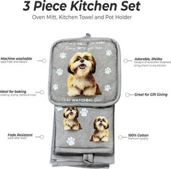 E&S PETS Shih Tzu 3-Piece Cooking Set, Black & White slide 2 of 5