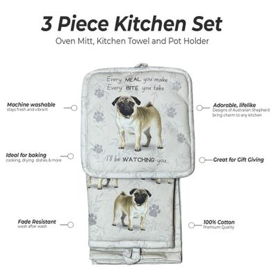 Show full view: E&S PETS Pug 3-Piece Cooking Set slide 2 of 5