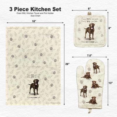 Show full view: E&S PETS Chocolate Lab 3-Piece Cooking Set slide 4 of 5