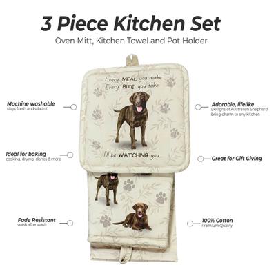 Show full view: E&S PETS Chocolate Lab 3-Piece Cooking Set slide 2 of 5
