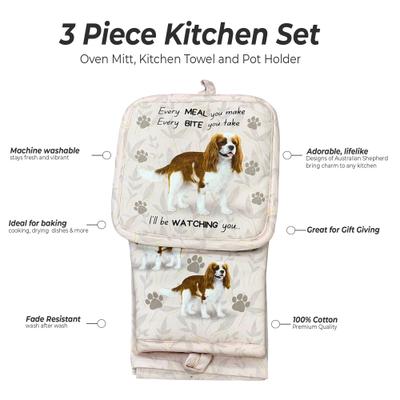 Show full view: E&S PETS King Charles Cavalier 3-Piece Cooking Set slide 2 of 5