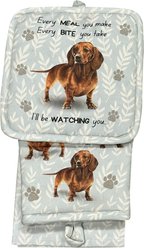 E&S PETS Dachshund 3-Piece Cooking Set, Brown