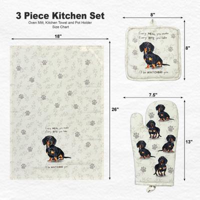Show full view: E&S PETS Dachshund 3-Piece Cooking Set, Black slide 4 of 5