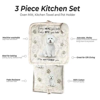 Show full view: E&S PETS Bichon Frise 3-Piece Cooking Set slide 2 of 5