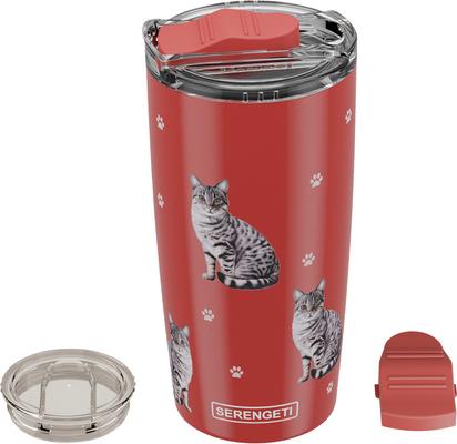 Show full view: E&S PETS Tabby Silver Lovers Insulated Stainless Steel Travel Mug, 20-oz, Pink slide 4 of 5