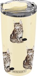 E&S PETS Maine Coon Cat Lovers Insulated Stainless Steel Travel Mug, 20-oz, Gray