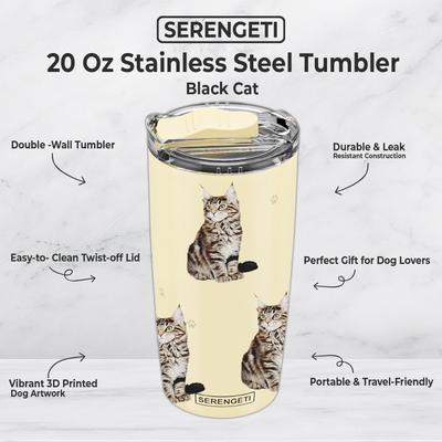Show full view: E&S PETS Maine Coon Cat Lovers Insulated Stainless Steel Travel Mug, 20-oz, Gray slide 2 of 5