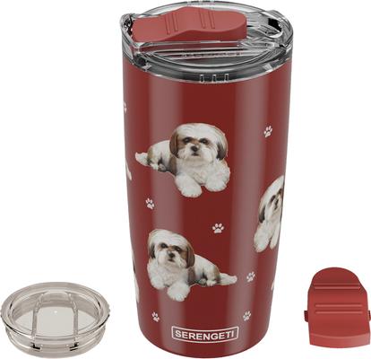 Show full view: E&S PETS Shih Tzu Black Lovers Insulated Stainless Steel Travel Mug, 20-oz, Teal slide 4 of 5