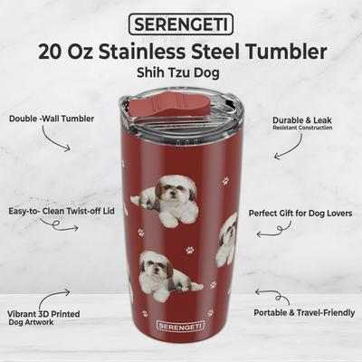 Show full view: E&S PETS Shih Tzu Black Lovers Insulated Stainless Steel Travel Mug, 20-oz, Teal slide 2 of 5