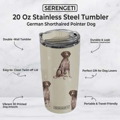 Show full view: E&S PETS German Shorthaired Pointer Lovers Insulated Stainless Steel Travel Mug, 20-oz, Green slide 2 of 5