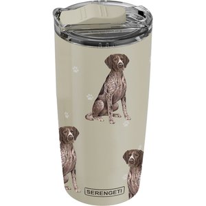 E&S PETS German Shorthaired Pointer Lovers Insulated Stainless Steel Travel Mug, 20-oz, Green
