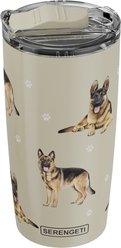 E&S PETS German Shepherd Lovers Insulated Stainless Steel Travel Mug, 20-oz, Gray