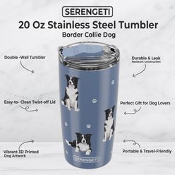 E&S PETS Border Collie Lovers Insulated Stainless Steel Travel Mug, 20-oz, Blue slide 2 of 5