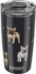 E&S PETS French Bulldog Lovers Insulated Stainless Steel Travel Mug, 20-oz, Black