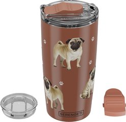 E&S PETS Pug Lovers Insulated Stainless Steel Travel Mug, 20-oz, Brown slide 2 of 5