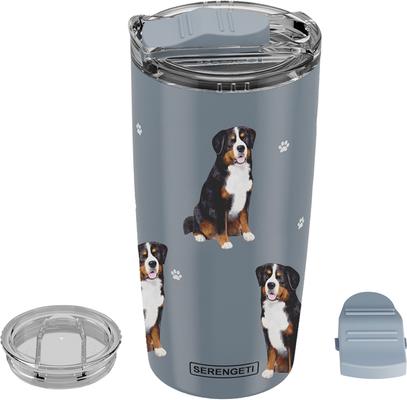 Show full view: E&S PETS Bernese Mt. Dog Lovers Insulated Stainless Steel Travel Mug, 20-oz, Gray slide 4 of 5