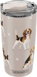 E&S PETS Beagle Lovers Insulated Stainless Steel Travel Mug, 20-oz, Gray