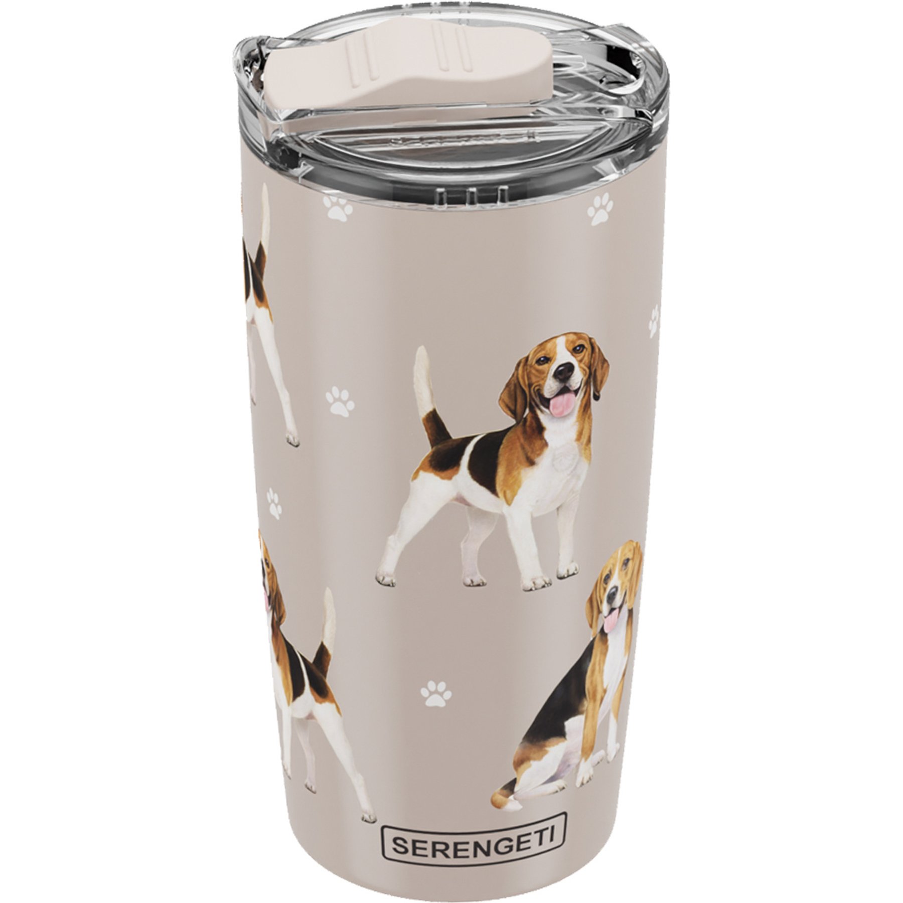 E&S PETS Beagle Lovers Insulated Stainless Steel Travel Mug, 20-oz, Gray