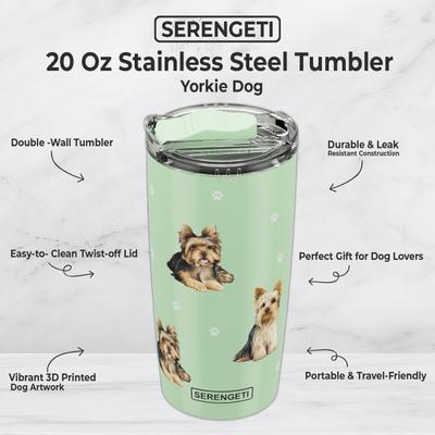 Show full view: E&S PETS Yorkie Lovers Insulated Stainless Steel Travel Mug, 20-oz, Teal slide 2 of 5