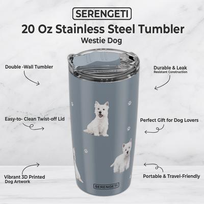 Show full view: E&S PETS Westie Lovers Insulated Stainless Steel Travel Mug, 20-oz, Pink slide 2 of 5