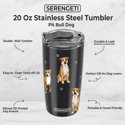 Show full view: E&S PETS Pit Bull Lovers Insulated Stainless Steel Travel Mug, 20-oz, Black slide 2 of 5