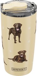 E&S PETS Chocolate Lab Lovers Insulated Stainless Steel Travel Mug, 20-oz, Gray