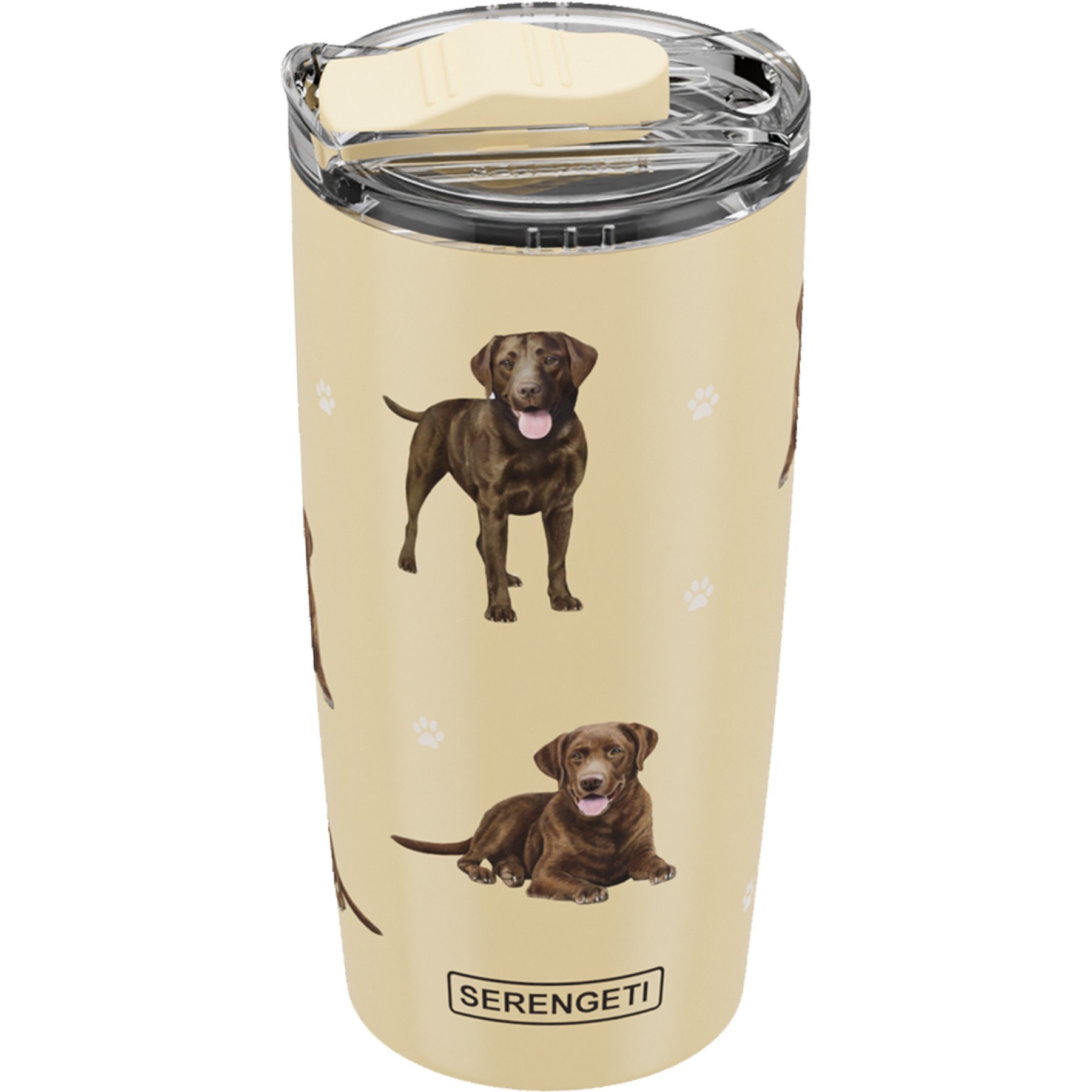E&S PETS Chocolate Lab Lovers Insulated Stainless Steel Travel Mug, 20-oz, Gray