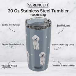 E&S PETS Poodle Lovers Insulated Stainless Steel Travel Mug, 20-oz, Pink slide 2 of 5