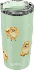 E&S PETS Pomeranian Lovers Insulated Stainless Steel Travel Mug, 20-oz, Teal