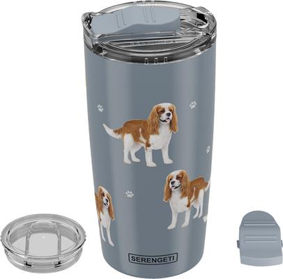Show full view: E&S PETS King Charles Cavalier Lovers Insulated Stainless Steel Travel Mug, 20-oz, Light Blue slide 4 of 5
