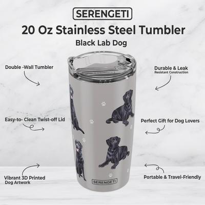 Show full view: E&S PETS Black Lab Lovers Insulated Stainless Steel Travel Mug, 20-oz, Gray slide 2 of 5