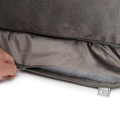 Show full view: Sherry Kline Pet Collection Fur Velvet Couch Dog Bed, Grey/Grey, 26 x 36 x 8-in slide 4 of 4