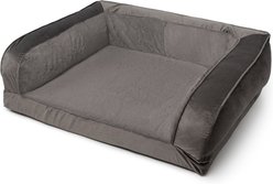 Sherry Kline Pet Collection Fur Velvet Couch Dog Bed, Grey/Grey, 30 x 42 x 10-in