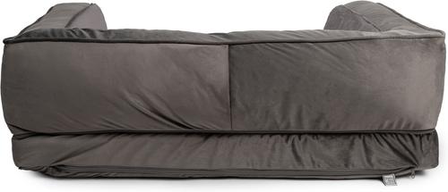 Show full view: Sherry Kline Pet Collection Fur Velvet Couch Dog Bed, Grey/Grey, 26 x 36 x 8-in slide 2 of 4