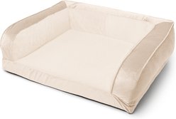 Sherry Kline Pet Collection Fur Velvet Couch Dog Bed, Taupe, 30 x 42 x 10-in