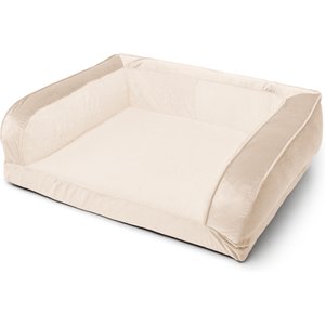 Sherry Kline Pet Collection Fur Velvet Couch Dog Bed, Taupe, 26 x 36 x 8-in