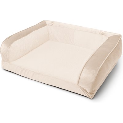 Sherry Kline Pet Collection Sherry Kline Pet Collection Fur Velvet Couch Dog Bed, Taupe, 20 x 26 x 6-in