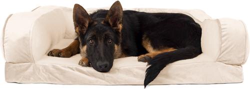 Show full view: Sherry Kline Pet Collection Fur Velvet Couch Dog Bed, Taupe, 20 x 26 x 6-in slide 4 of 5