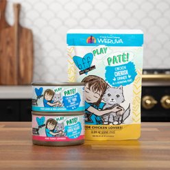 BFF Paté Lovers, Aw Yeah! Paté Jamboree! Variety Pack Grain-Free Wet Cat Food, 2.8-oz pouch, case of 12 slide 2 of 8