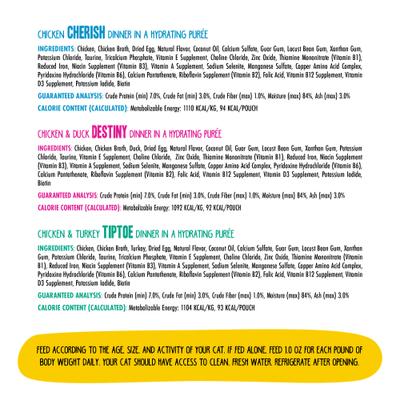 Show full view: BFF Paté Lovers, Aw Yeah! Paté Soiree! Variety Pack Grain-Free Wet Cat Food, 2.8-oz pouch, case of 12 slide 5 of 11