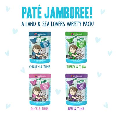 Show full view: BFF Paté Lovers, Aw Yeah! Paté Jamboree! Variety Pack Grain-Free Wet Cat Food, 2.8-oz pouch, case of 12 slide 4 of 11