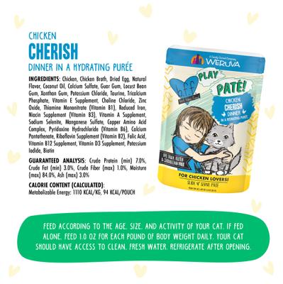 Show full view: BFF Play Pate Lovers Chicken Cherish Wet Cat Food, 3-oz pouch, pack of 12 slide 6 of 13