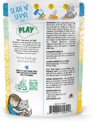 Show full view: BFF Play Pate Lovers Chicken Cherish Wet Cat Food, 3-oz pouch, pack of 12 slide 4 of 13